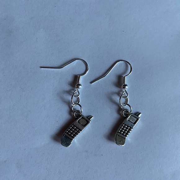Vintage flip cell phone earrings sterling silver - Picture 2 of 2